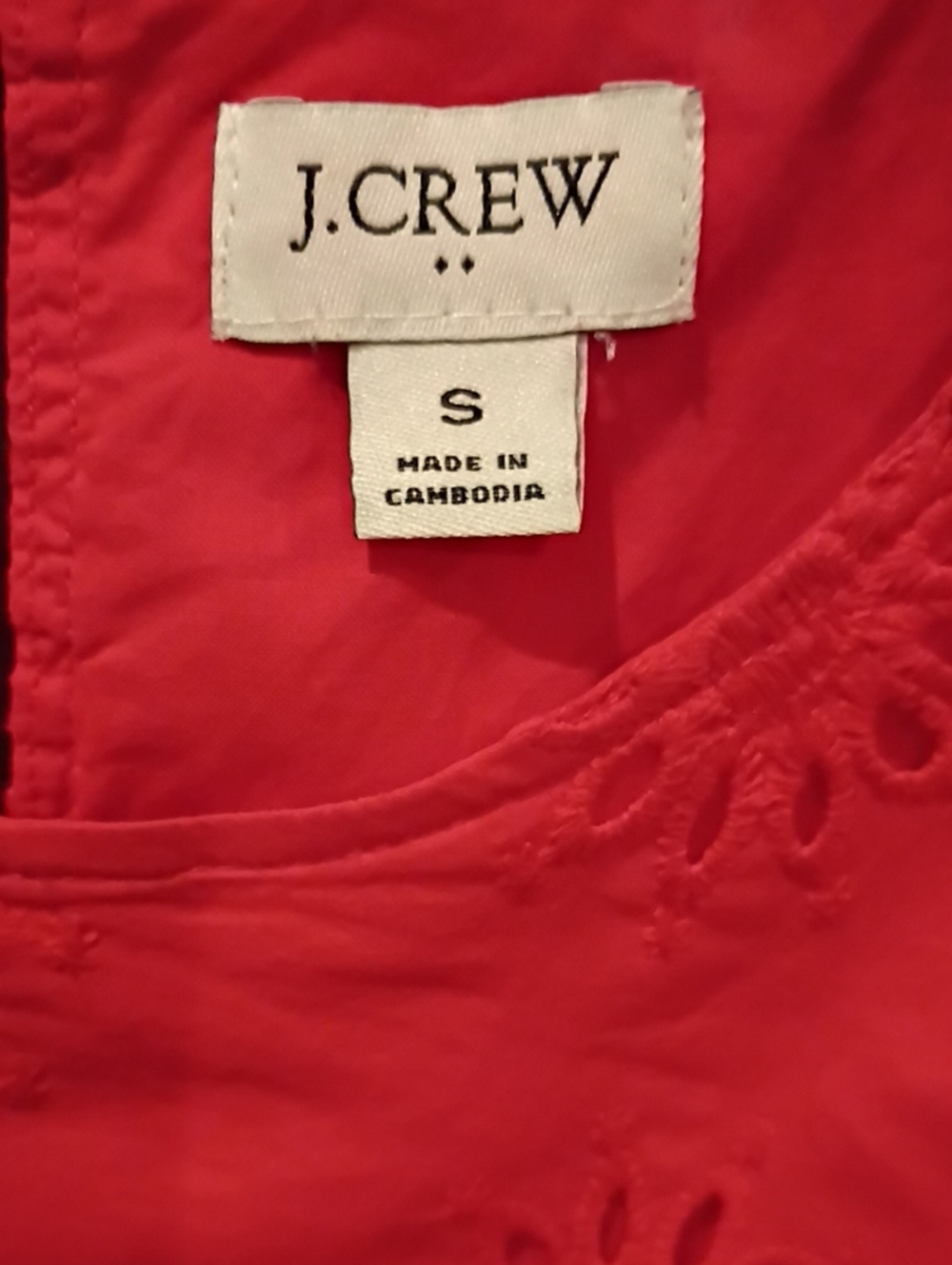 FINAL PRICE J. Crew Coral Red Eyelet Blouse